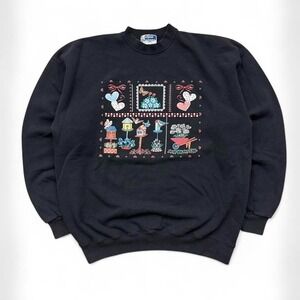 Vtg Endless Designs Flowers Bird Hearts Cottagecore Floral Grandma Sweatshirt XL